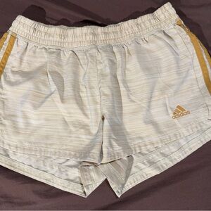 Adidas women’s  Cream and Gold Athletic Shorts